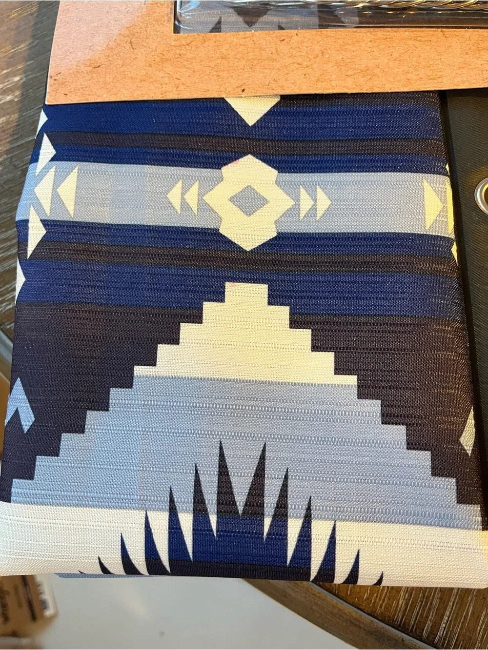 Wrangler Navy and White Geometric Shower Curtain Set